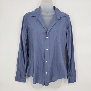 Frank & Eileen Sz M Blue Long Sleeve Button Down 100% Cotton Casual Preppy USA